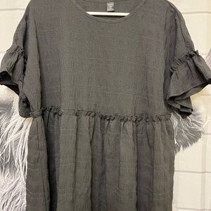 Black Ruffle Sleeve Top